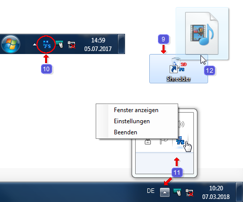 Taskleiste- und Desktopsymbol f&uuml;r das Programm FileShredder