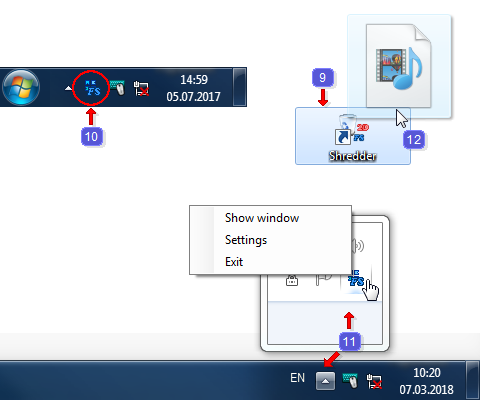 Taskbar and desktop icon for the program FileShredder