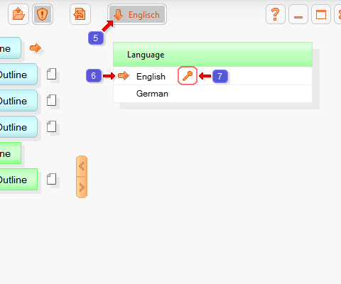 Language selection in the program HelpReader