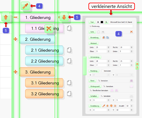 Gliederungen im Programm HelpWriter