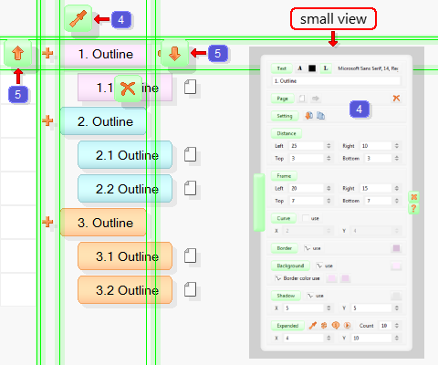 Outlines in the program HelpWriter
