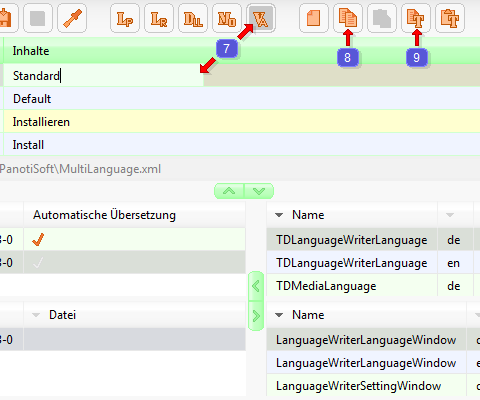 Texte bearbeiten im Programm LanguageWriter