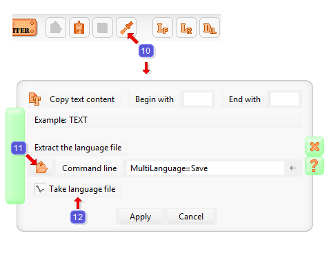 Creating a language file in the program LanguageWriter
