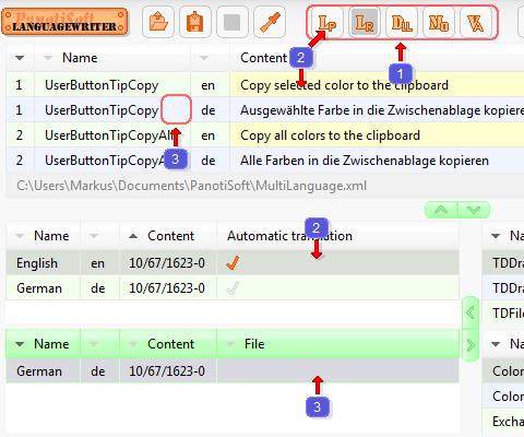 Preview of the program LanguageWriter
