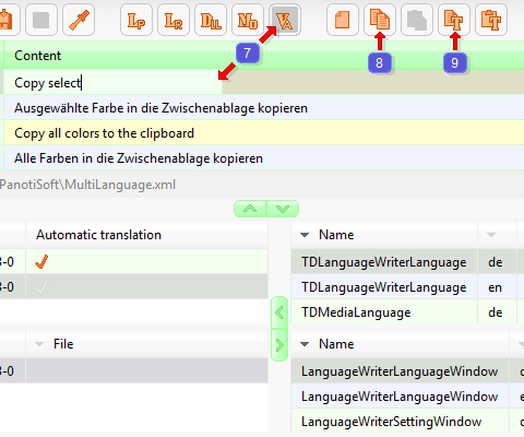 Editing texts in the program LanguageWriter