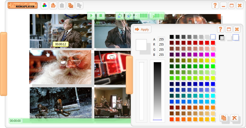 Representation of the program MediaPlayer