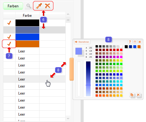 Farbe ausw&auml;hlen im Programm TextWriter