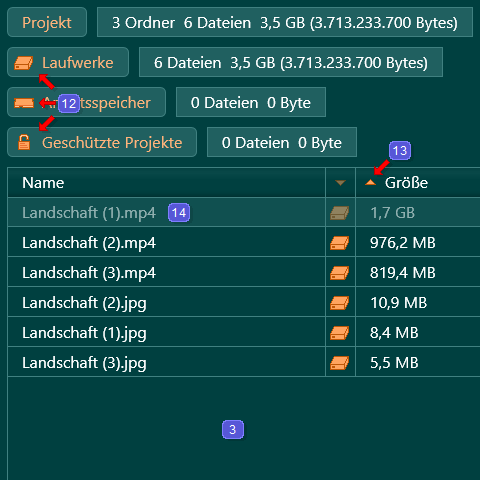 Projektinformation im Programm FileProtected